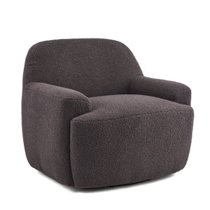 English Elm Ayden Barrel Swivel Chair Plush Teddy Fabric 360 Rotation for Living Room N776P492150D
