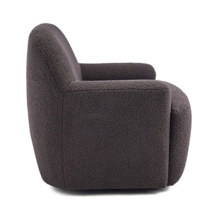 English Elm Ayden Barrel Swivel Chair Plush Teddy Fabric 360 Rotation for Living Room N776P492150D