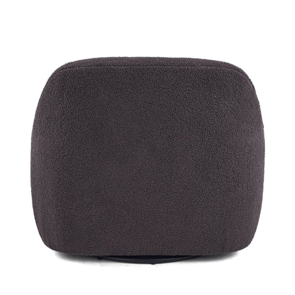English Elm Ayden Barrel Swivel Chair Plush Teddy Fabric 360 Rotation for Living Room N776P492150D