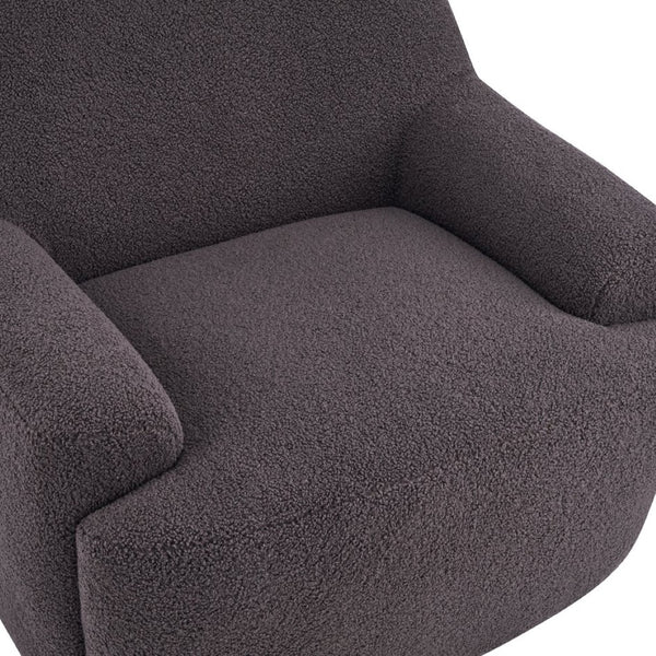 English Elm Ayden Barrel Swivel Chair Plush Teddy Fabric 360 Rotation for Living Room N776P492150D