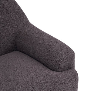 English Elm Ayden Barrel Swivel Chair Plush Teddy Fabric 360 Rotation for Living Room N776P492150D