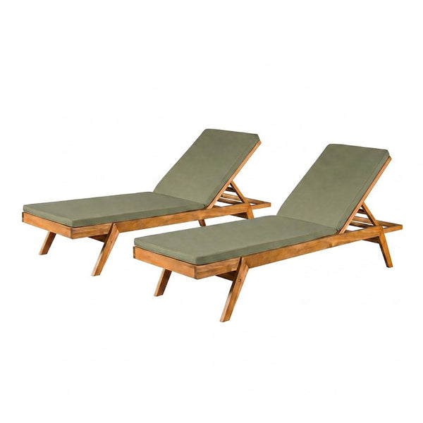English Elm Caily Acacia Hardwood Outdoor Chaise Lounge Set of Two with Adjustable Backrest N776P495306G