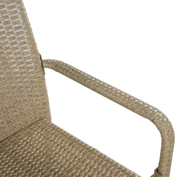English Elm Larache Handwoven PE Wicker Outdoor Dining Chair Set All Weather Rattan Style Natural Set of 4 Arm Chair N776P496436Y