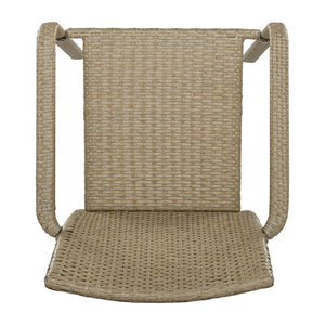 English Elm Larache Handwoven PE Wicker Outdoor Dining Chair Set All Weather Rattan Style Natural Set of 4 Arm Chair N776P496436Y