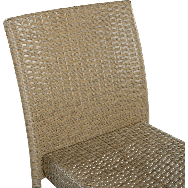 English Elm Larache Handwoven PE Wicker Outdoor Dining Chair Set All Weather Rattan Style Natural Set of 4 Armless Chair N776P496438Y