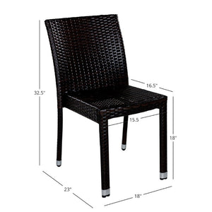English Elm Larache Handwoven PE Wicker Armless Dining Chairs Set of 4 for Outdoor Patios N776P496439D-4