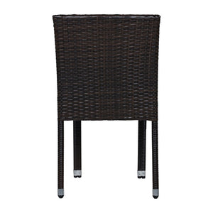 English Elm Larache Handwoven PE Wicker Armless Dining Chairs Set of 4 for Outdoor Patios N776P496439D-4