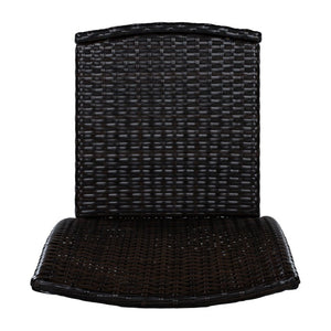 English Elm Larache Outdoor Handwoven PE Wicker Armless Dining Chairs Patio Set All Weather Dark Brown Set of 2 N776P496439D