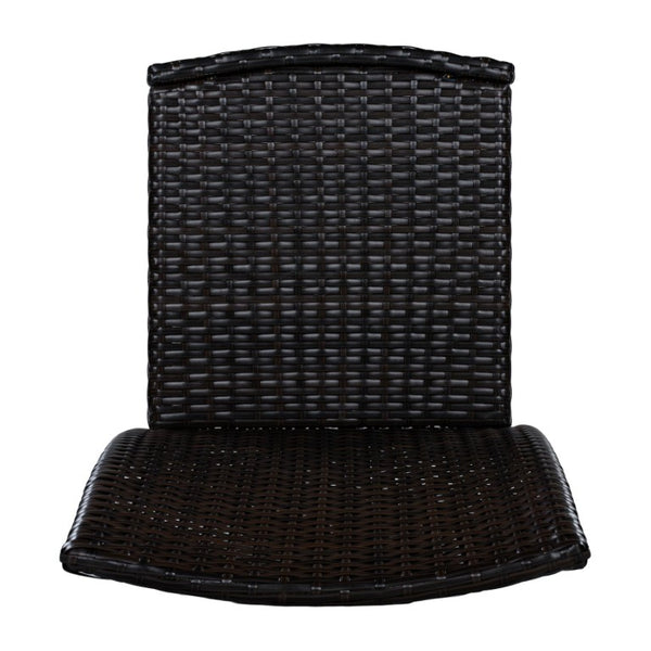 English Elm Larache Outdoor Handwoven PE Wicker Armless Dining Chairs Patio Set All Weather Dark Brown Set of 2 N776P496439D
