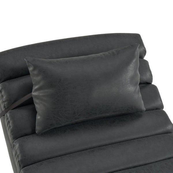 English Elm Modern PU Leather Chaise Lounge with X Base for Living Room or Bedroom Rest N776P498768B