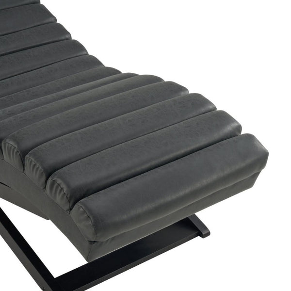 English Elm Modern PU Leather Chaise Lounge with X Base for Living Room or Bedroom Rest N776P498768B