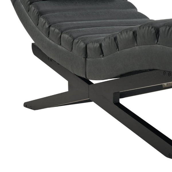 English Elm Modern PU Leather Chaise Lounge with X Base for Living Room or Bedroom Rest N776P498768B