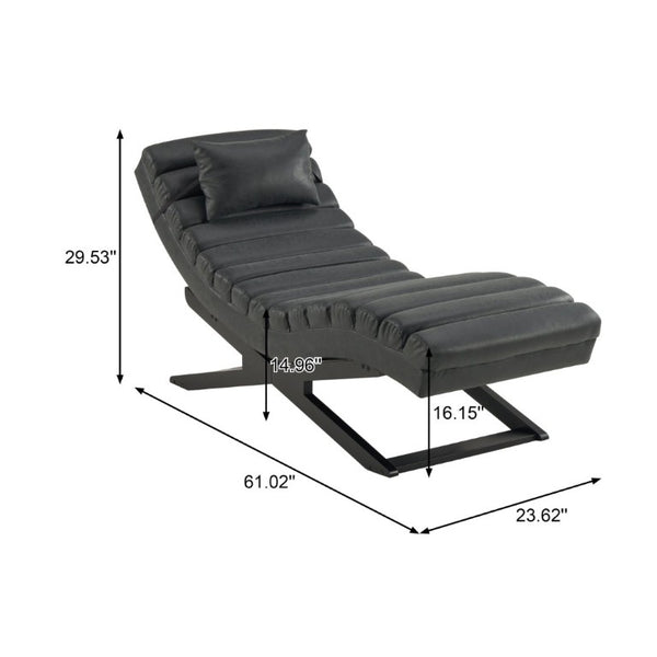 English Elm Modern PU Leather Chaise Lounge with X Base for Living Room or Bedroom Rest N776P498768B