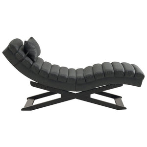 English Elm Modern PU Leather Chaise Lounge with X Base for Living Room or Bedroom Rest N776P498768B