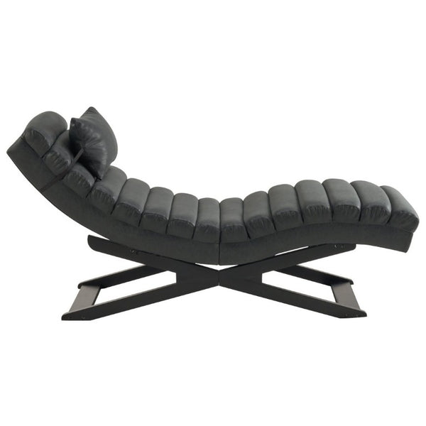 English Elm Modern PU Leather Chaise Lounge with X Base for Living Room or Bedroom Rest N776P498768B