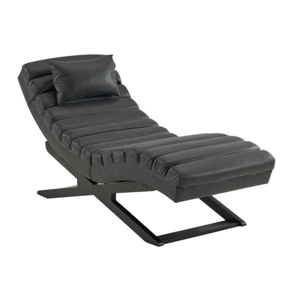 English Elm Modern PU Leather Chaise Lounge with X Base for Living Room or Bedroom Rest N776P498768B