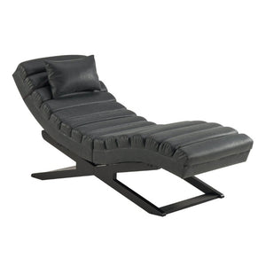 English Elm Modern PU Leather Chaise Lounge with X Base for Living Room or Bedroom Rest N776P498768B