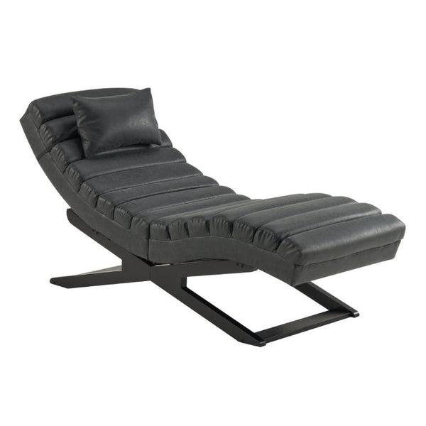 English Elm Modern PU Leather Chaise Lounge with X Base for Living Room or Bedroom Rest N776P498768B