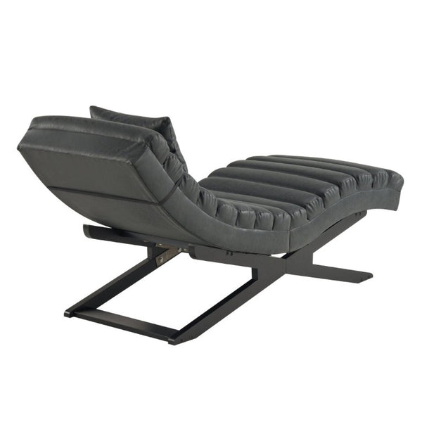 English Elm Modern PU Leather Chaise Lounge with X Base for Living Room or Bedroom Rest N776P498768B