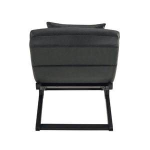 English Elm Modern PU Leather Chaise Lounge with X Base for Living Room or Bedroom Rest N776P498768B