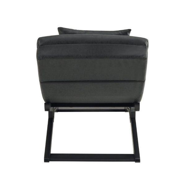 English Elm Modern PU Leather Chaise Lounge with X Base for Living Room or Bedroom Rest N776P498768B