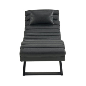 English Elm Modern PU Leather Chaise Lounge with X Base for Living Room or Bedroom Rest N776P498768B