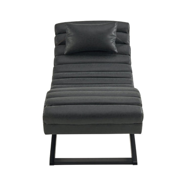 English Elm Modern PU Leather Chaise Lounge with X Base for Living Room or Bedroom Rest N776P498768B