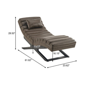 English Elm Modern Faux Leather Chaise Lounge with X Base for Living Room or Bedroom N776P498768D