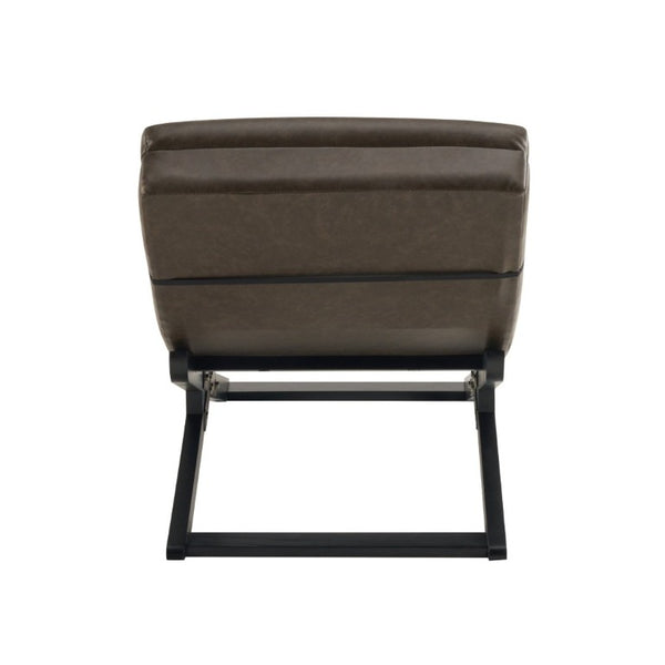 English Elm Modern Faux Leather Chaise Lounge with X Base for Living Room or Bedroom N776P498768D