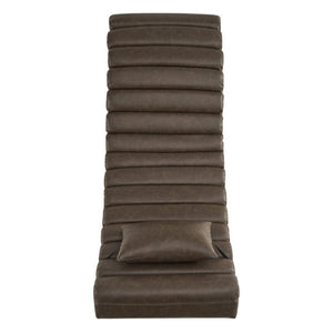 English Elm Modern Faux Leather Chaise Lounge with X Base for Living Room or Bedroom N776P498768D
