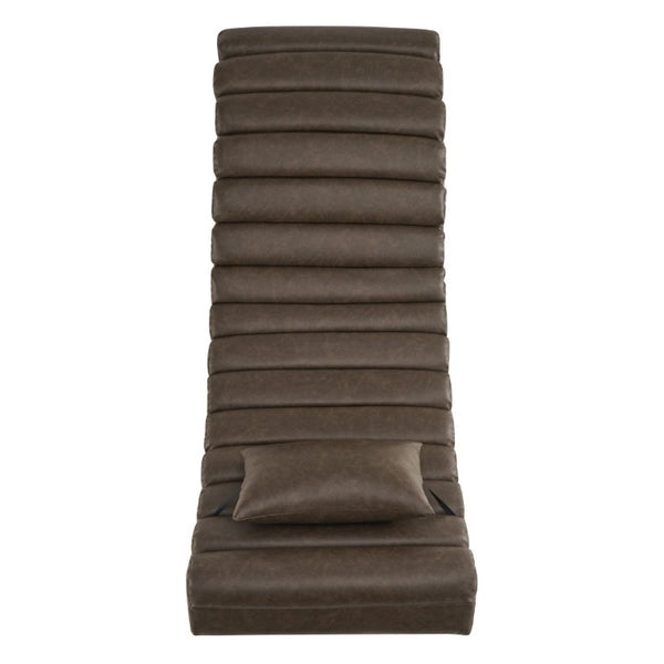 English Elm Modern Faux Leather Chaise Lounge with X Base for Living Room or Bedroom N776P498768D