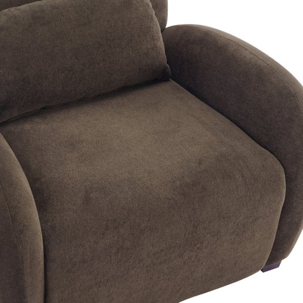 English Elm Maxx Plush Accent Armchair Wraparound Back Foam Cushion for Living Room Nooks Black, Dark Brown N776P499883D