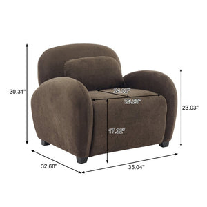 English Elm Maxx Plush Accent Armchair Wraparound Back Foam Cushion for Living Room Nooks Black, Dark Brown N776P499883D