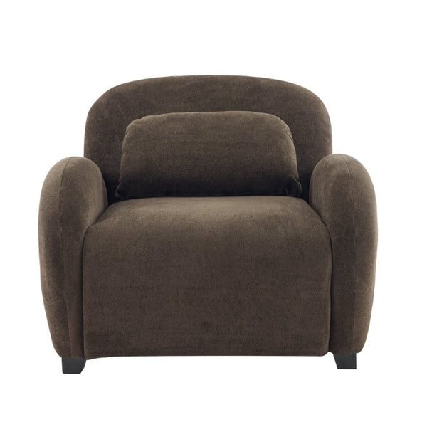 English Elm Maxx Plush Accent Armchair Wraparound Back Foam Cushion for Living Room Nooks Black, Dark Brown N776P499883D