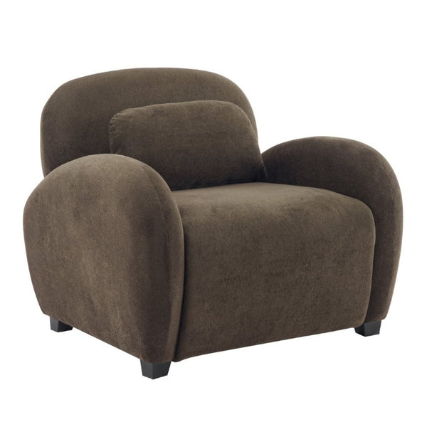 English Elm Maxx Plush Accent Armchair Wraparound Back Foam Cushion for Living Room Nooks Black, Dark Brown N776P499883D
