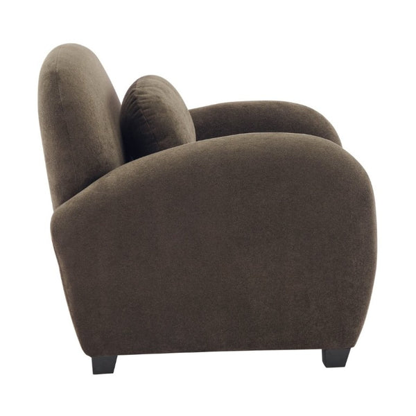 English Elm Maxx Plush Accent Armchair Wraparound Back Foam Cushion for Living Room Nooks Black, Dark Brown N776P499883D