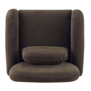 English Elm Maxx Plush Accent Armchair Wraparound Back Foam Cushion for Living Room Nooks Black, Dark Brown N776P499883D