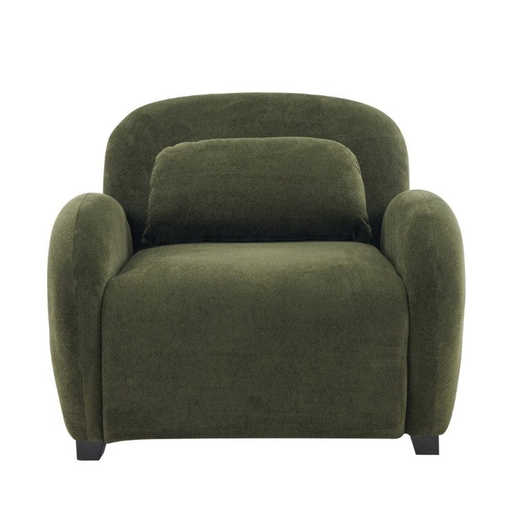 English Elm Maxx Plush Accent Armchair Wraparound Back Foam Cushion for Living Room Nooks Black, Olive Green N776P499883G