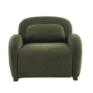 English Elm Maxx Plush Accent Armchair Wraparound Back Foam Cushion for Living Room Nooks Black, Olive Green N776P499883G