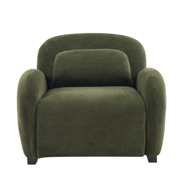 English Elm Maxx Plush Accent Armchair Wraparound Back Foam Cushion for Living Room Nooks Black, Olive Green N776P499883G