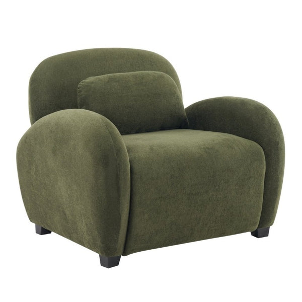 English Elm Maxx Plush Accent Armchair Wraparound Back Foam Cushion for Living Room Nooks Black, Olive Green N776P499883G