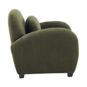 English Elm Maxx Plush Accent Armchair Wraparound Back Foam Cushion for Living Room Nooks Black, Olive Green N776P499883G