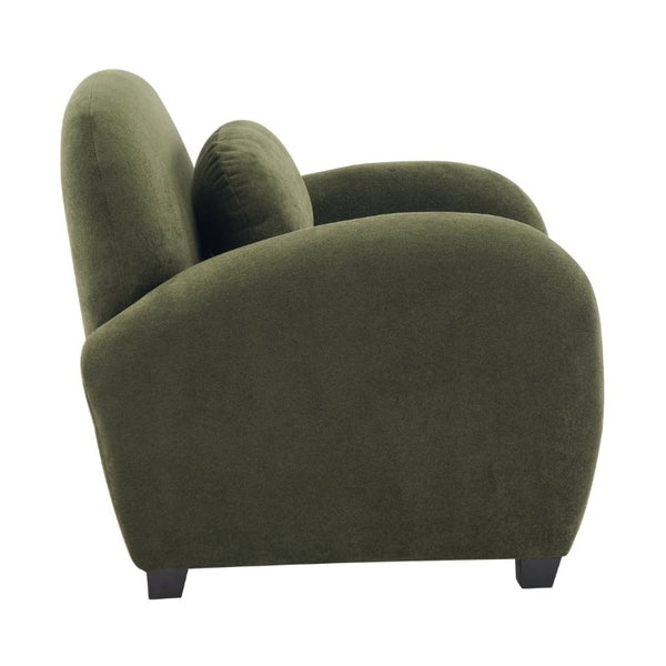 English Elm Maxx Plush Accent Armchair Wraparound Back Foam Cushion for Living Room Nooks Black, Olive Green N776P499883G