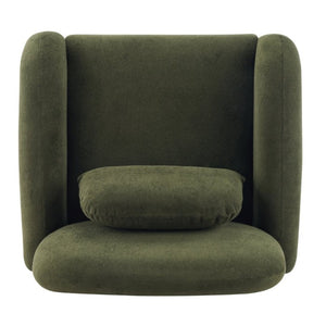 English Elm Maxx Plush Accent Armchair Wraparound Back Foam Cushion for Living Room Nooks Black, Olive Green N776P499883G