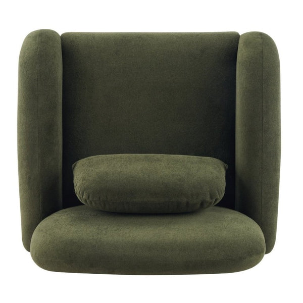 English Elm Maxx Plush Accent Armchair Wraparound Back Foam Cushion for Living Room Nooks Black, Olive Green N776P499883G