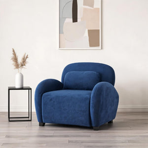 English Elm Maxx Plush Accent Armchair Wraparound Back Foam Cushion for Living Room Nooks Black, Blue N776P499883S