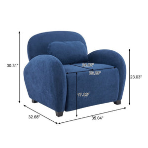 English Elm Maxx Plush Accent Armchair Wraparound Back Foam Cushion for Living Room Nooks Black, Blue N776P499883S