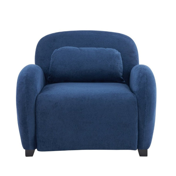 English Elm Maxx Plush Accent Armchair Wraparound Back Foam Cushion for Living Room Nooks Black, Blue N776P499883S