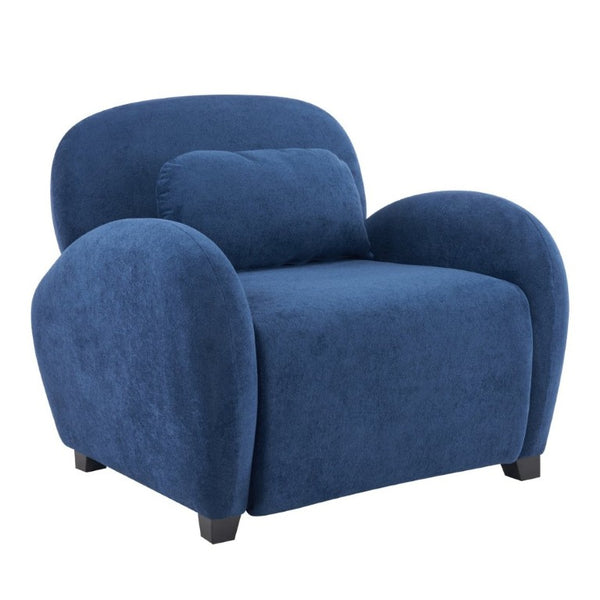 English Elm Maxx Plush Accent Armchair Wraparound Back Foam Cushion for Living Room Nooks Black, Blue N776P499883S