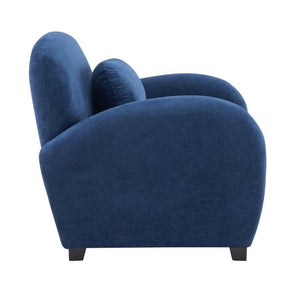 English Elm Maxx Plush Accent Armchair Wraparound Back Foam Cushion for Living Room Nooks Black, Blue N776P499883S